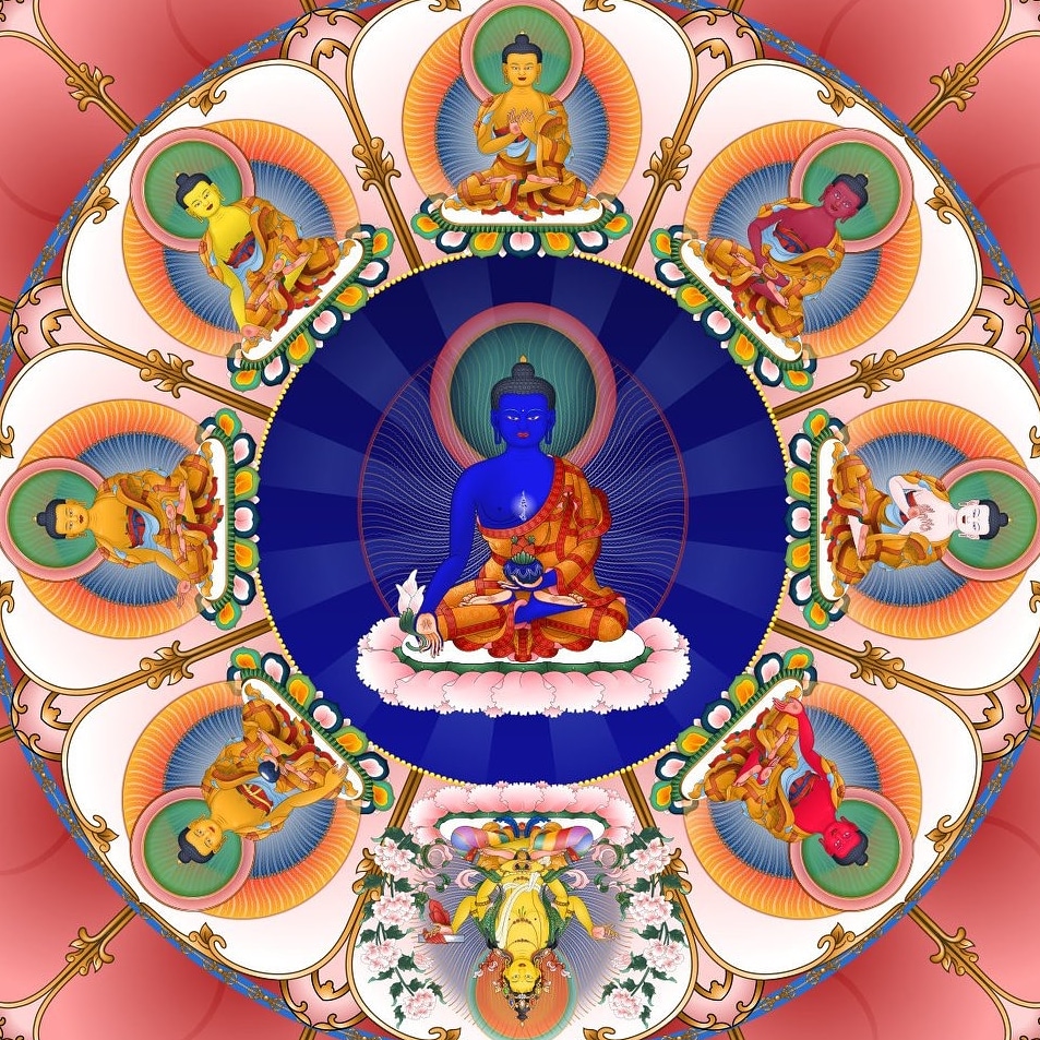 Bouddha bleu en méditation